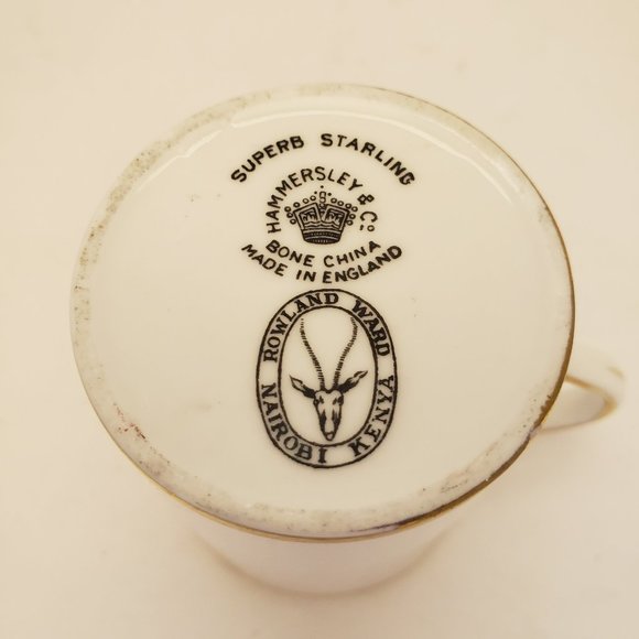 Set of 5 Vintage Hammersley & Co Bone China Bird Demitasse Cup and Saucer - Picture 8 of 16